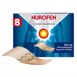 NUROFEN 24-urni protibolečinski obliži 200 mg, 8 kosov