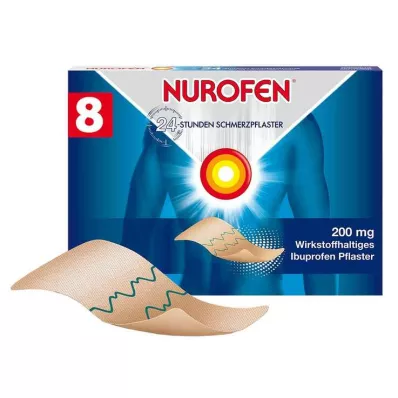 NUROFEN 24-urni protibolečinski obliži 200 mg, 8 kosov