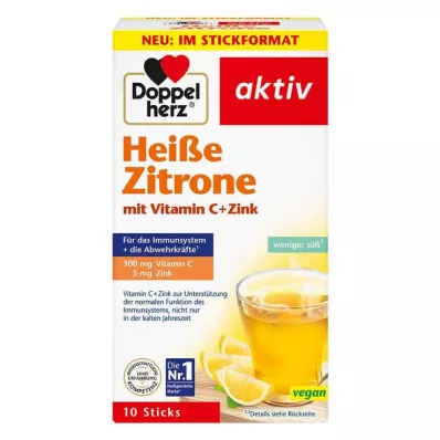 DOPPELHERZ granule vitamina C+cinka z vročo limono, 10 kosov DOPPELHERZ granule vitamina C+cinka z vročo limono, 10 kosov