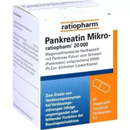 PANKREATIN Micro-ratio.20.000 želodčni sok trde kapsule, 50 kosov