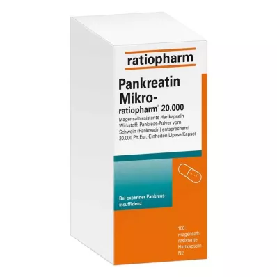 PANKREATIN Mikro razmerje.20.000 želodčni sok trde kapsule, 100 kosov