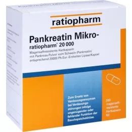 PANKREATIN Micro-ratio.20.000 želodčni sok trde kapsule, 200 kosov