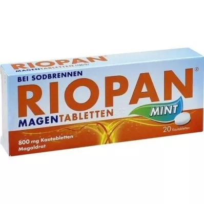 RIOPAN Želodčne tablete Meta 800 mg žvečljive tablete, 20 kosov