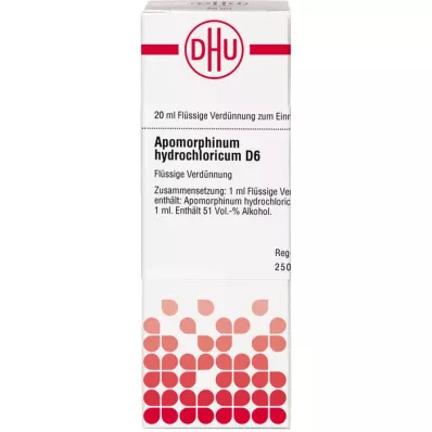 APOMORPHINUM HYDROCHLORICUM Raztopina D 6, 20 ml