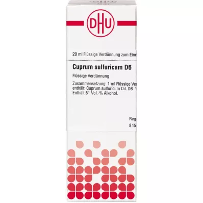 CUPRUM SULFURICUM Raztopina D 6, 20 ml