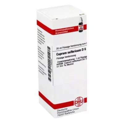 DHU Cuprum sulfuricum D 6 Razredčitev, 20 ml DHU Cuprum sulfuricum D 6 Razredčitev, 20 ml