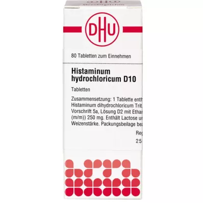 HISTAMINUM hydrochloricum D 10 tablet, 80 kosov