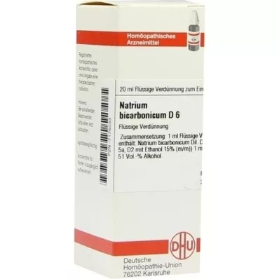NATRIUM BICARBONICUM Raztopina D 6, 20 ml