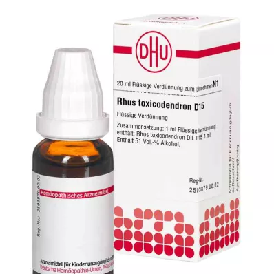 RHUS TOXICODENDRON D 15 razredčitev, 20 ml