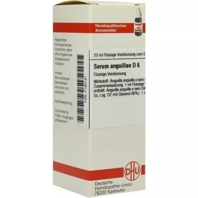 SERUM ANGUILLAE Raztopina D 6, 20 ml