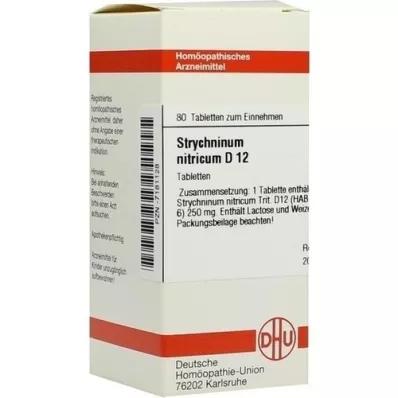 STRYCHNINUM NITRICUM D 12 tablet, 80 kapsul