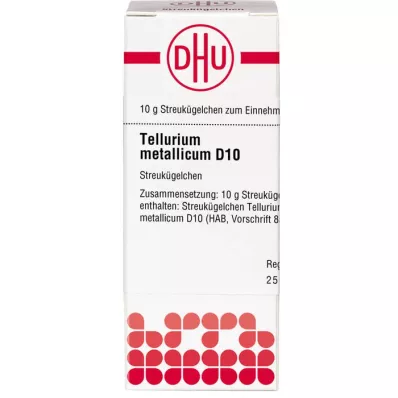 TELLURIUM metallicum D 10 kroglic, 10 g