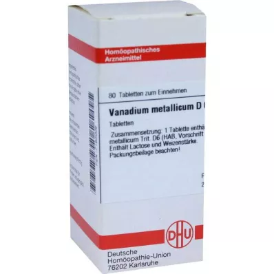 DHU Vanadium metallicum D 6 tablet, 80 kos DHU Vanadium metallicum D 6 tablet, 80 kos
