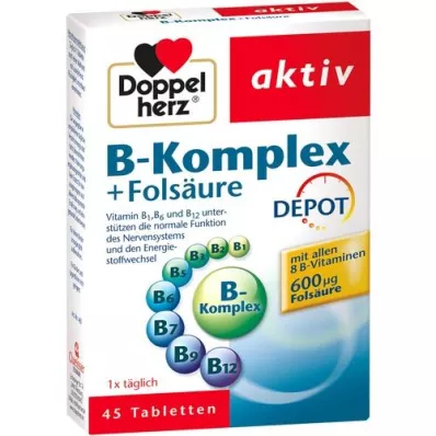 DOPPELHERZ B-kompleks + folna kislina, 45 kapsul