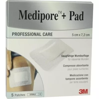 MEDIPORE+Pad 3M 5x7.2cm 3562NP Omet, 5 kosov