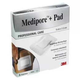 MEDIPORE+Pad 3M 5x7.2cm 3562NP Omet, 5 kosov