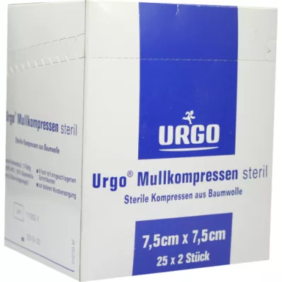 URGO MULLKOMPRESSEN 7,5x7,5 cm sterilno, 25X2 kosov