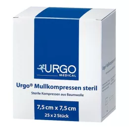 URGO MULLKOMPRESSEN 7,5x7,5 cm sterilno, 25X2 kosov