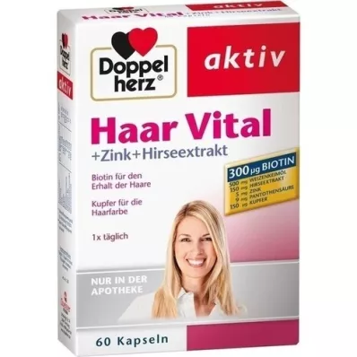 DOPPELHERZ Kapsule Hair Vital+Cink+Izvleček možganov, 60 kapsul