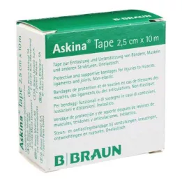 ASKINA Trak Pfl.unelast.2,5 cmx10 m bel, 1 kos