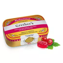 GRETHERS Pastile z rdečim ribezom in vitaminom C brez sladkorja, 110 g