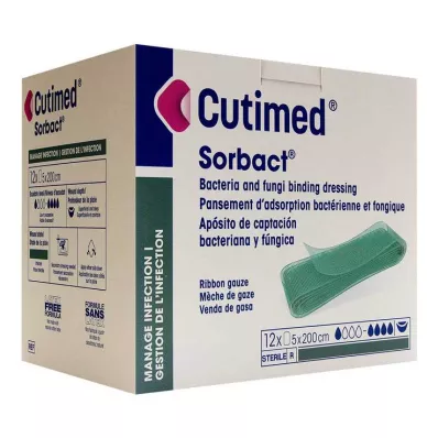 Tamponade Cutimed Sorbact 5x200 cm, 12 kos