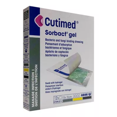 CUTIMED Sorbact gel kompresi 7,5x15 cm, 12 kosov CUTIMED Sorbact gel kompresi 7,5x15 cm, 12 kosov