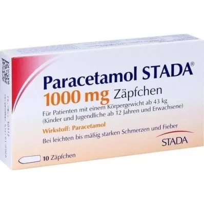 PARACETAMOL STADA 1000 mg svečke, 10 kosov