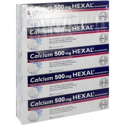CALCIUM 500 HEXAL Šumeče tablete, 100 kosov
