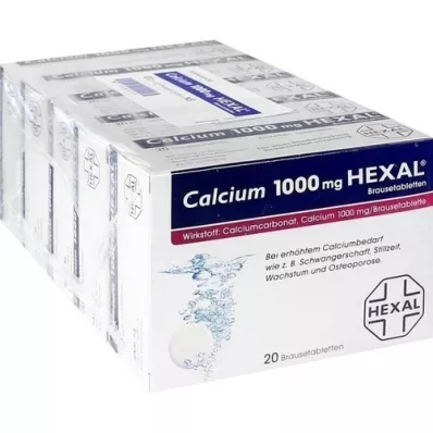CALCIUM 1000 HEXAL Šumeče tablete, 100 kosov