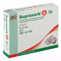 SUPRASORB A+Ag Antimic.Cal.Alginate Compr.5x5 cm, 8 kosov