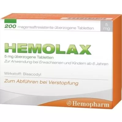 HEMOLAX 5 mg enterične obložene tablete, 200 kosov