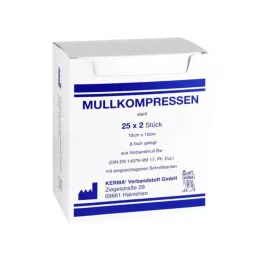 MULLKOMPRESSEN 10x10 cm sterilno 8x BW, 25X2 kosov