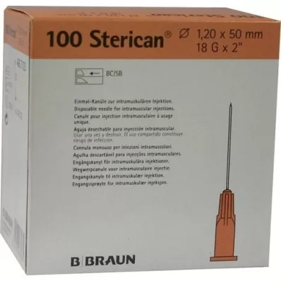 STERICAN Kanile 18 Gx2 1,2x50 mm, 100 kosov