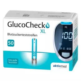 GLUCOCHECK XL Testni trakovi za merjenje glukoze v krvi, 50 kosov