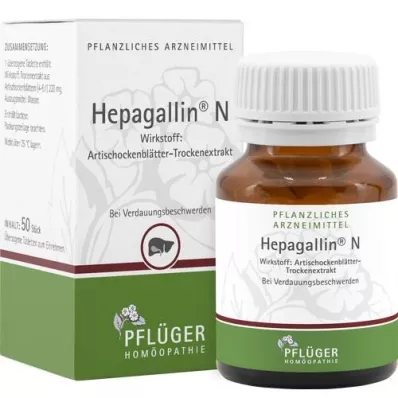 HEPAGALLIN N Obložene tablete, 50 kosov