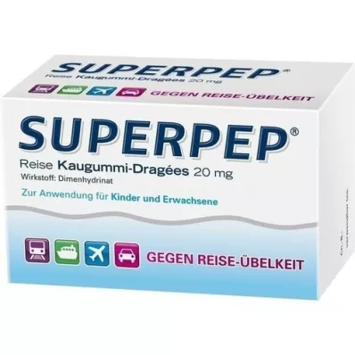 SUPERPEP Potovalni žvečilni gumiji Dragees 20 mg, 20 kosov