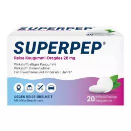 SUPERPEP Potovalni žvečilni gumiji Dragees 20 mg, 20 kosov