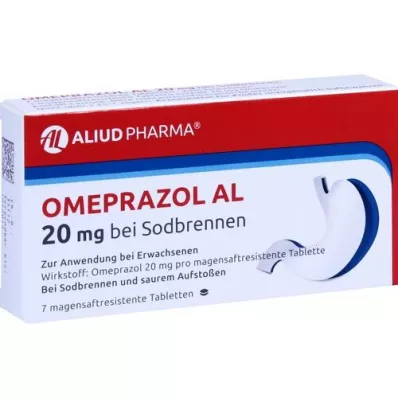 OMEPRAZOL AL 20 mg b.Sodbr.tablete za želodčni sok, 7 kosov