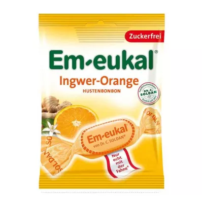 EM-EUKAL sladkarije z ingverjem in pomarančo brez sladkorja, 75 g