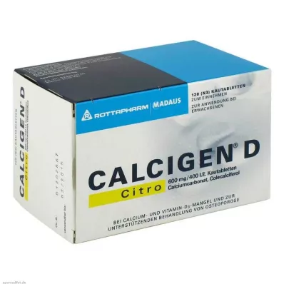 Calcigen D Citro 600 mg / 400 IU žvečljive tablete, 120 kos Calcigen D Citro 600 mg / 400 IU žvečljive tablete, 120 kos