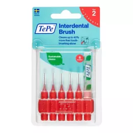 TEPE medzobna ščetka Original 0,5 mm ISO 2 rdeča, 6 kosov