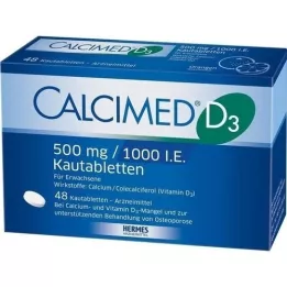 CALCIMED D3 500 mg/1000 I.U. žvečljive tablete, 48 kosov