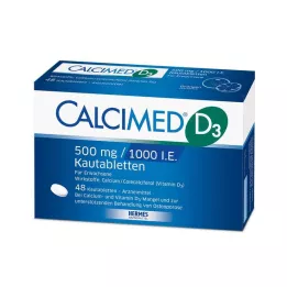 CALCIMED D3 500 mg/1000 I.U. žvečljive tablete, 48 kosov