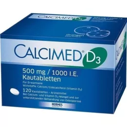 CALCIMED D3 500 mg/1000 I.U. žvečljive tablete, 120 kapsul