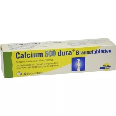 CALCIUM 500 dura šumečih tablet, 20 kosov