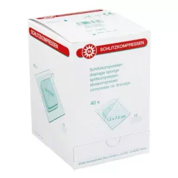 SCHLITZKOMPRESSEN 7,5x7,5 cm sterilno 12x, 40X2 kosov