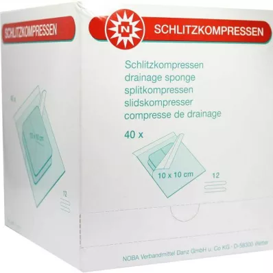 SCHLITZKOMPRESSEN 10x10 cm sterilni 12-kratni, 40X2 kosov