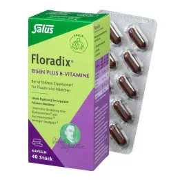 FLORADIX Kapsule železo plus vitamini B, 40 kosov