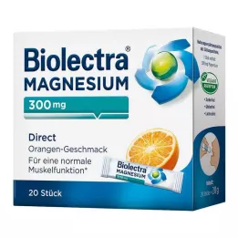 BIOLECTRA Magnezij 300 mg Direct Orange Sticks, 20 kosov